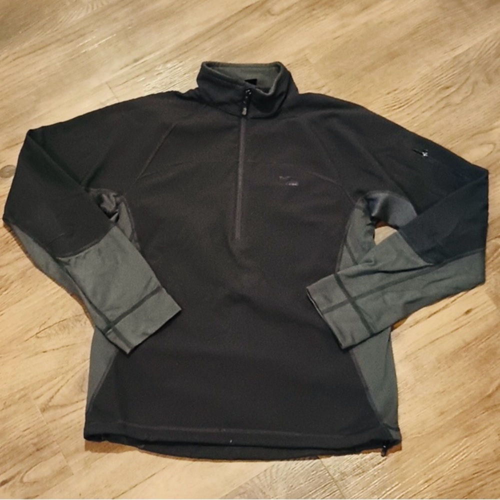 The North Face men’s black and grey cowl neck zip up athletic jacket
